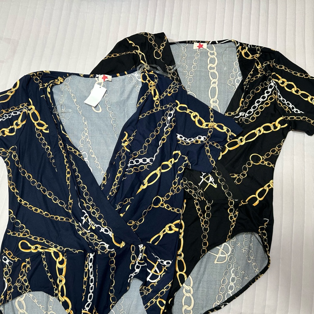 Bodysuit surplice tops